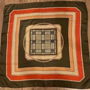 Burberry of London  100% Silk Scarf Nova Check  Multi Color design.
